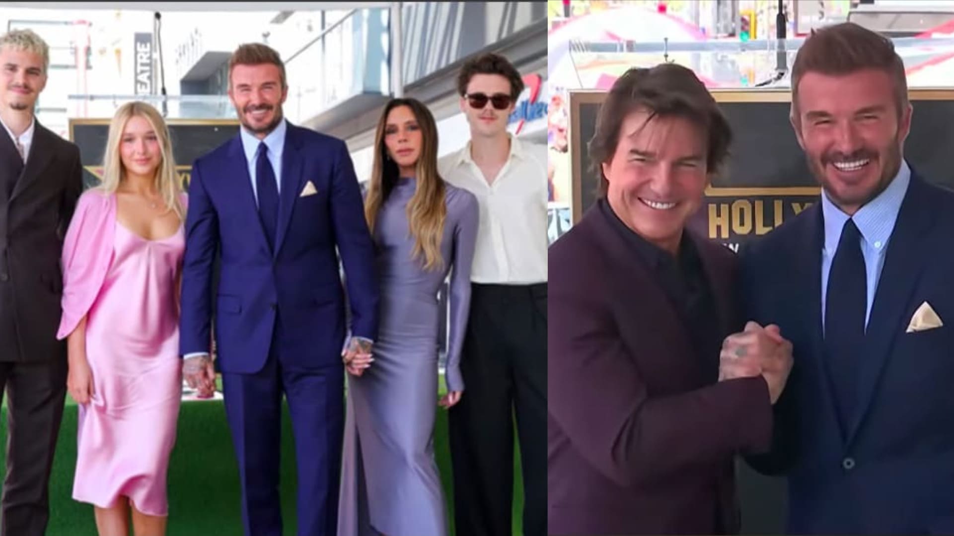 Vợ con và người bạn thân Tom Cruise đến chúc mừng David Beckham nhận sao trên Đại lộ Danh vọng Hollywood. Ảnh cắt từ video
