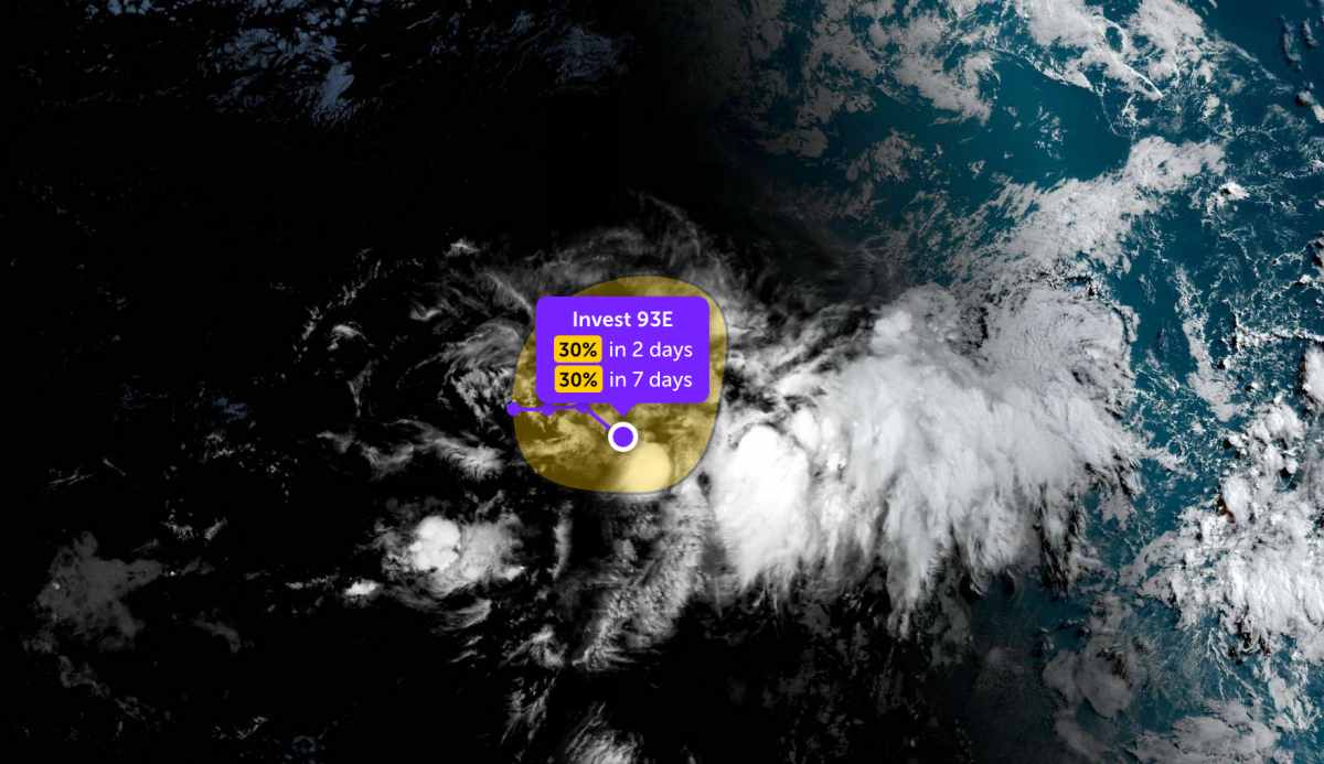 Một áp thấp khác đang hoạt động ở Đông Thái Bình Dương. Ảnh: JTWC