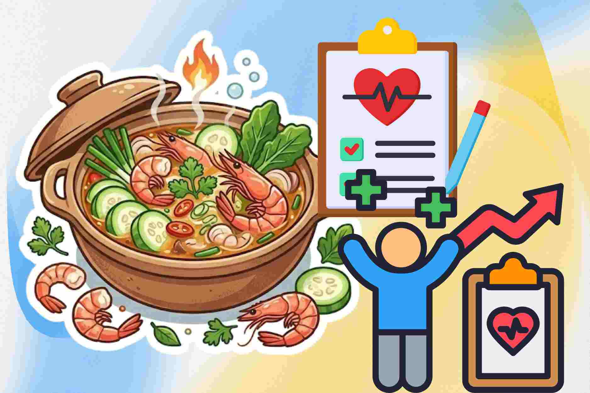 Notes when eating healthy Bau shrimp hotpot