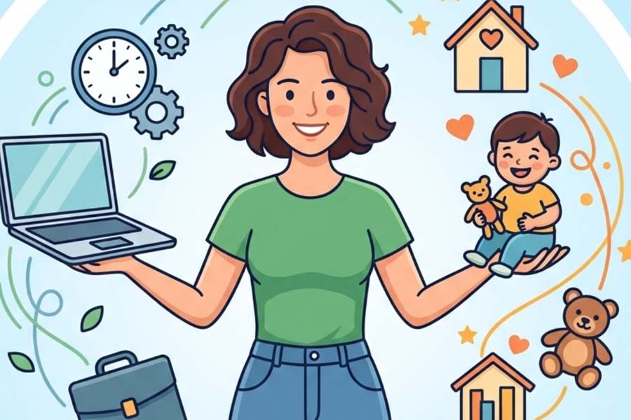 Ways to help single parents balance work and life. Graphics: Thien Nhan