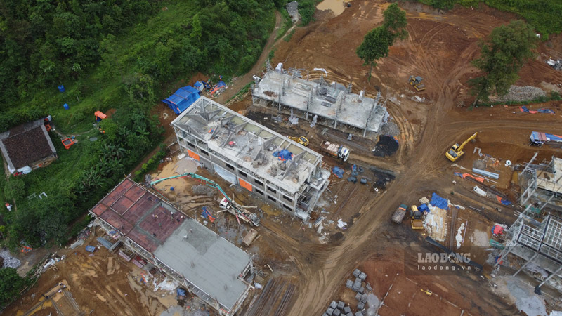 Dự án trường nội trú liên cấp Quang Trung đạt khối lượng thi công 27% trong lần báo cáo gần nhất. Ảnh: Trọng Lộc
