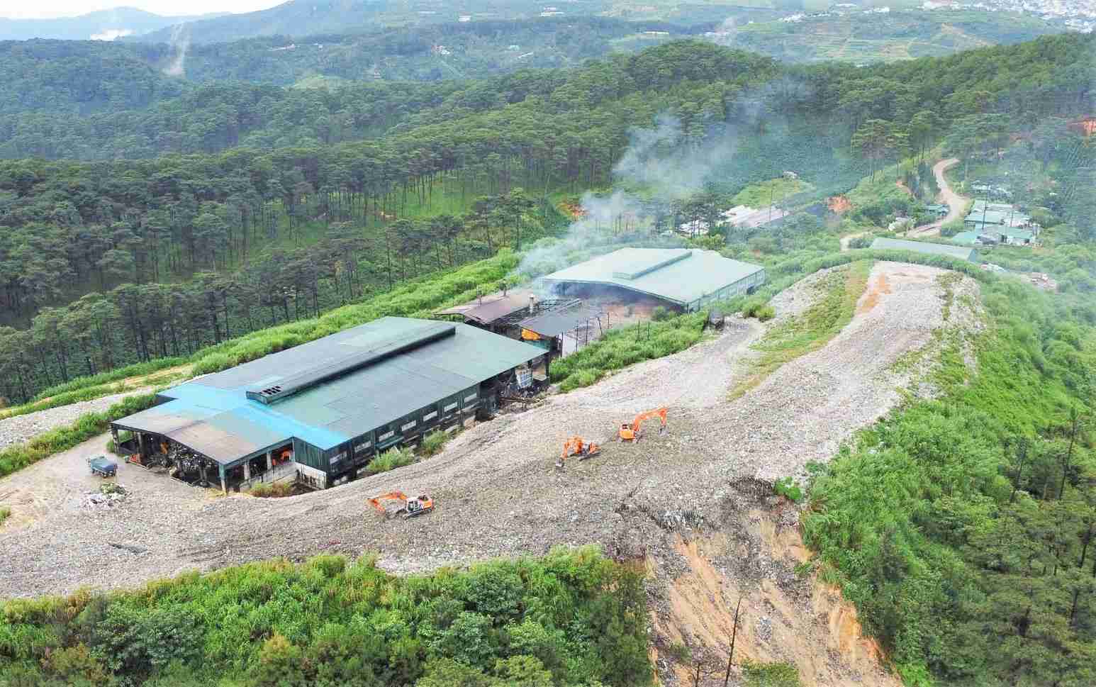 Solid waste treatment plant in Da Lat has resumed operation since the afternoon of June 14. Photo: Chinh Thanh