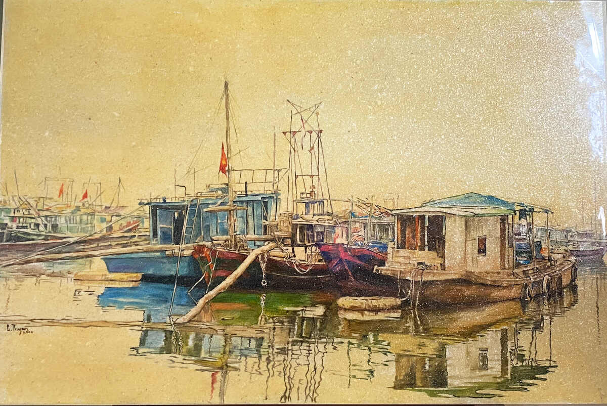 Vẻ đẹp của tranh bột điệp.