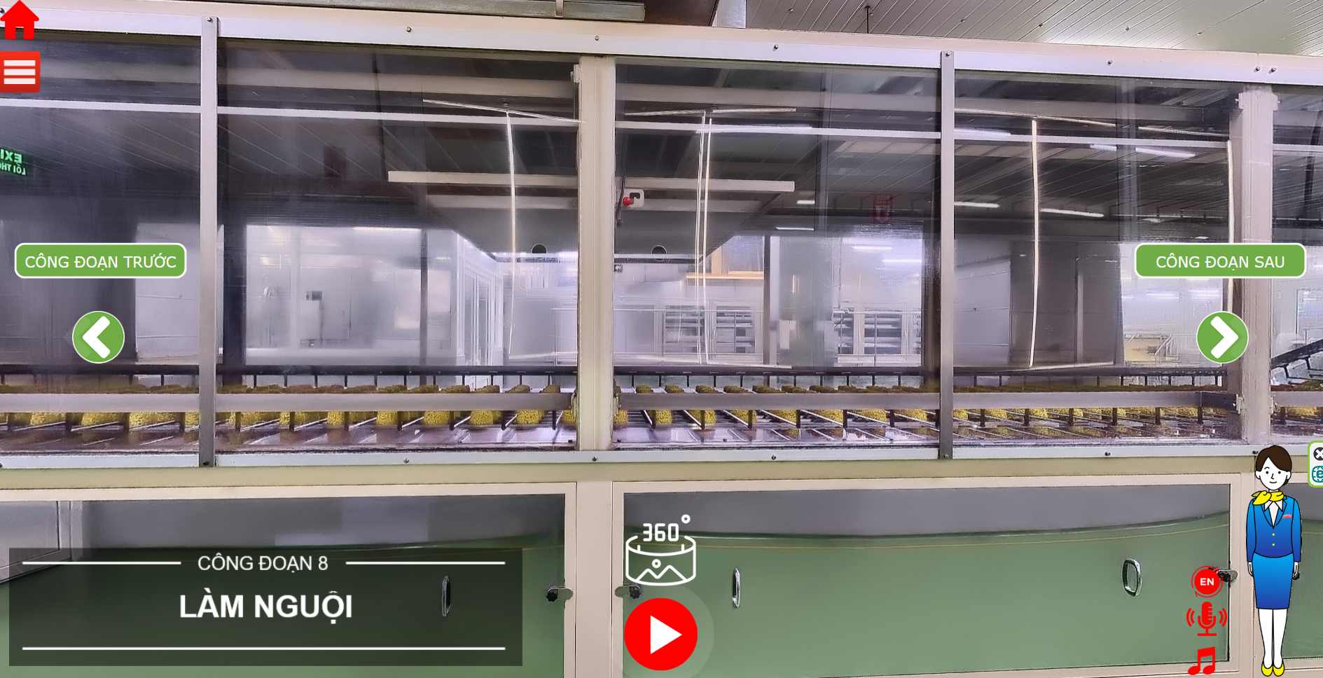 Giao diện trang tham quan nhà máy Acecook Việt Nam online. Ảnh: Acecook Việt Nam