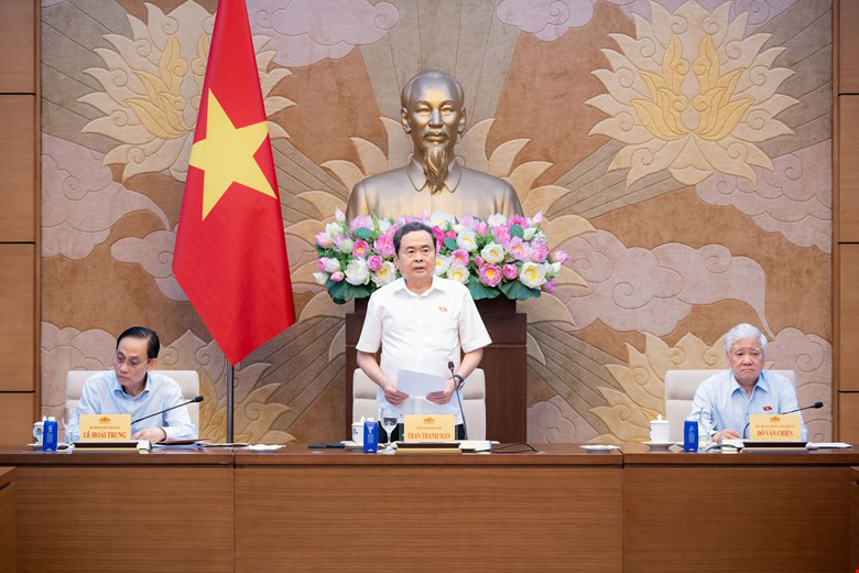 Politburo Member, National Assembly Chairman Tran Thanh Man emphasized that the actual effectiveness must be taken as a measure of the National Assembly's foreign affairs activities. Photo: Vu Hieu