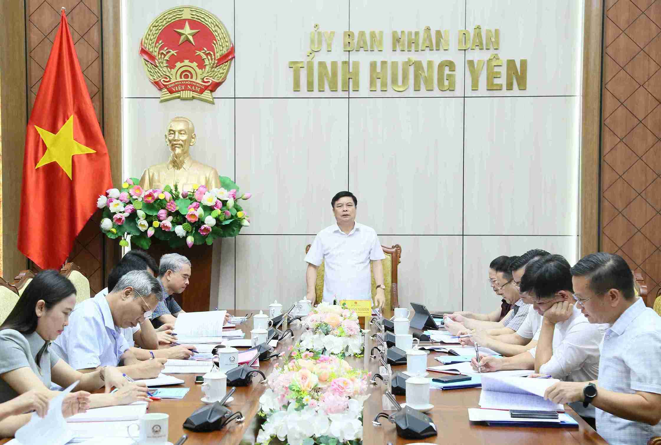 Phó Chủ tịch UBND tỉnh Phạm Văn Nghiêm phát biểu tại cuộc họp. Ảnh: Tất Đạt