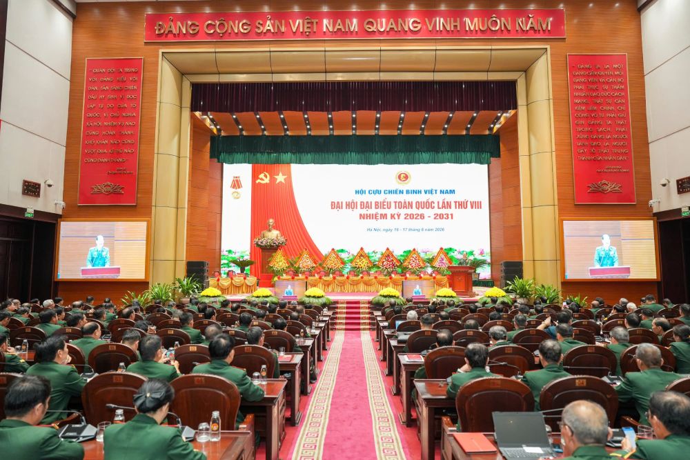 Dự Đại hội đại biểu toàn quốc Hội Cựu chiến binh Việt Nam lần thứ VIII có 456 đại biểu, đại diện cho hơn 3 triệu hội viên từ 71 tổ chức Hội CCB trực thuộc trong toàn quốc. Ảnh: Hữu Chánh