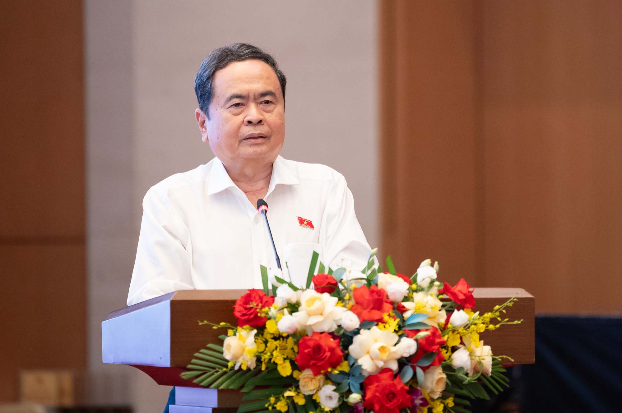 Politburo Member, National Assembly Chairman Tran Thanh Man requested urgent review and completion of the legal system. Photo: Pham Thang.