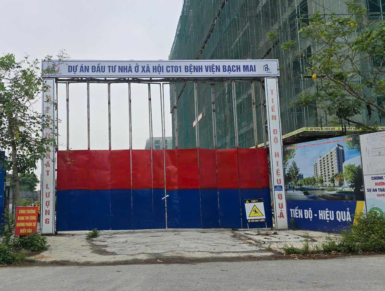 Dự án nhà ở xã hội dành cho cán bộ, nhân viên Bệnh viện Bạch Mai cơ sở 2 tại Ninh Bình đang được gấp rút triển khai. Ảnh: Nguyễn Trường