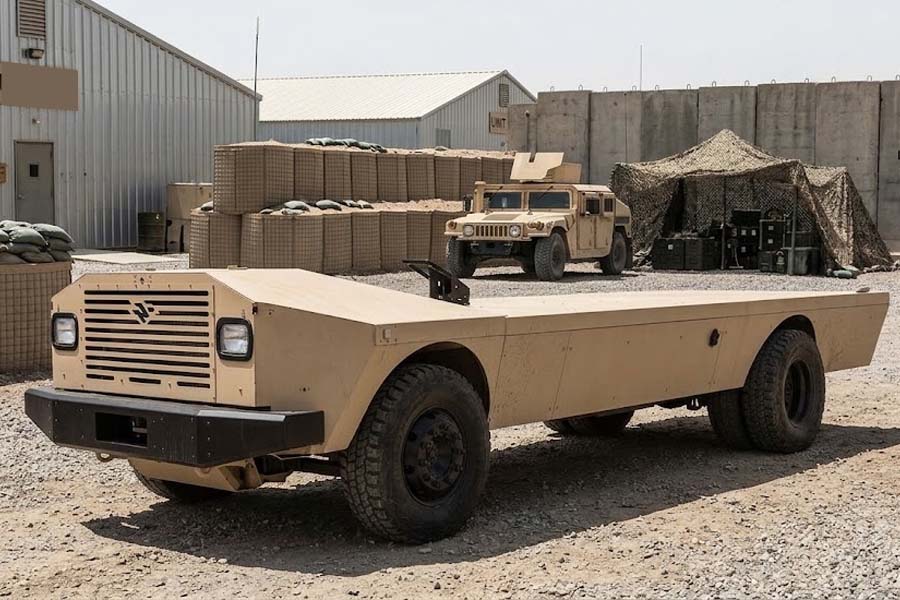 The new UGV model combines transportation, power supply and remote operation, aiming for diverse military logistics missions. Graphics: Cat Tien