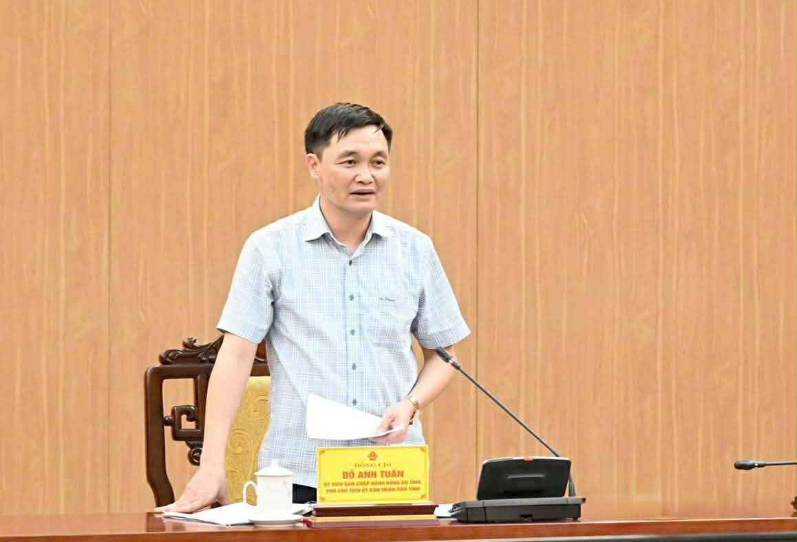 Phó Chủ tịch UBND tỉnh Tuyên Quang Đỗ Anh Tuấn - Tổ trưởng Tổ công tác chủ trì cuộc họp. Ảnh: Trang Tâm