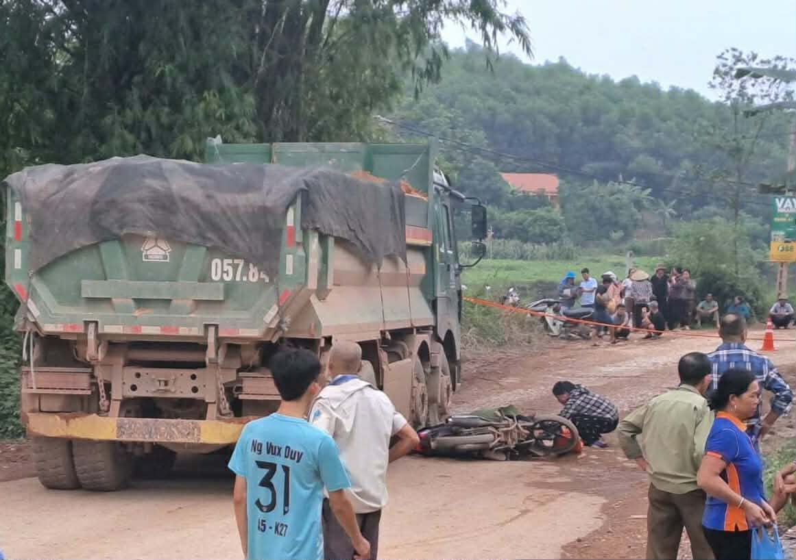 Scene of the accident that killed the man on the spot. Photo: Ha Thanh