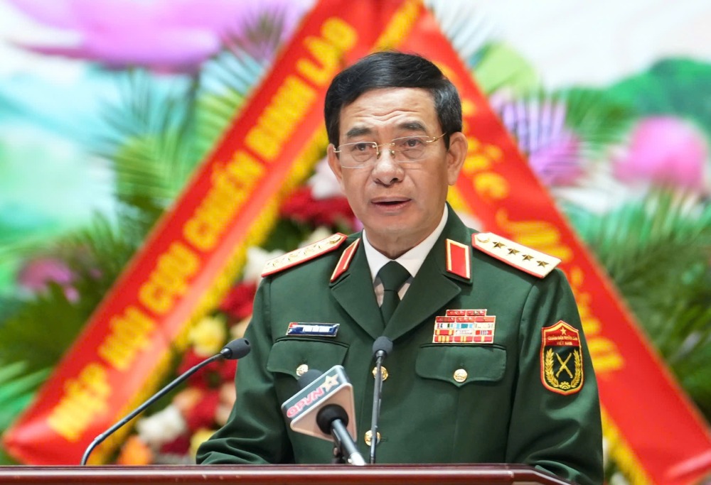 General Phan Van Giang - Deputy Prime Minister, Deputy Secretary of the Central Military Commission, Minister of National Defense speaking at the VIII National Congress of the Vietnam Veterans Association, term 2026-2031, June 17. Photo: Huu Chanh