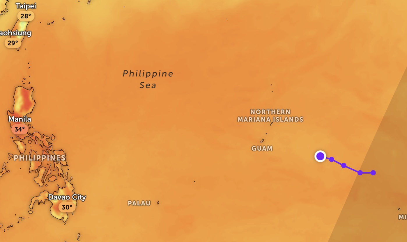 Location of the new low pressure in the afternoon of June 17. Photo: Zoom Earth