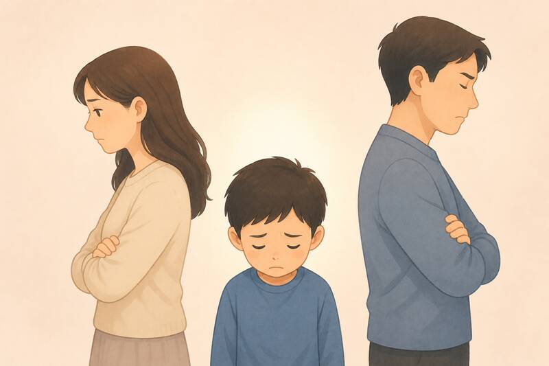 Children are easily hurt by conflicts between parents. Graphics: Viet Bac