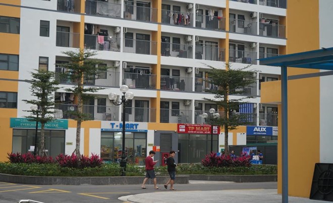 khu nhà ở xã hội dành cho công nhân ở gần KCN Tràng Duệ. Ảnh: Mai Dung