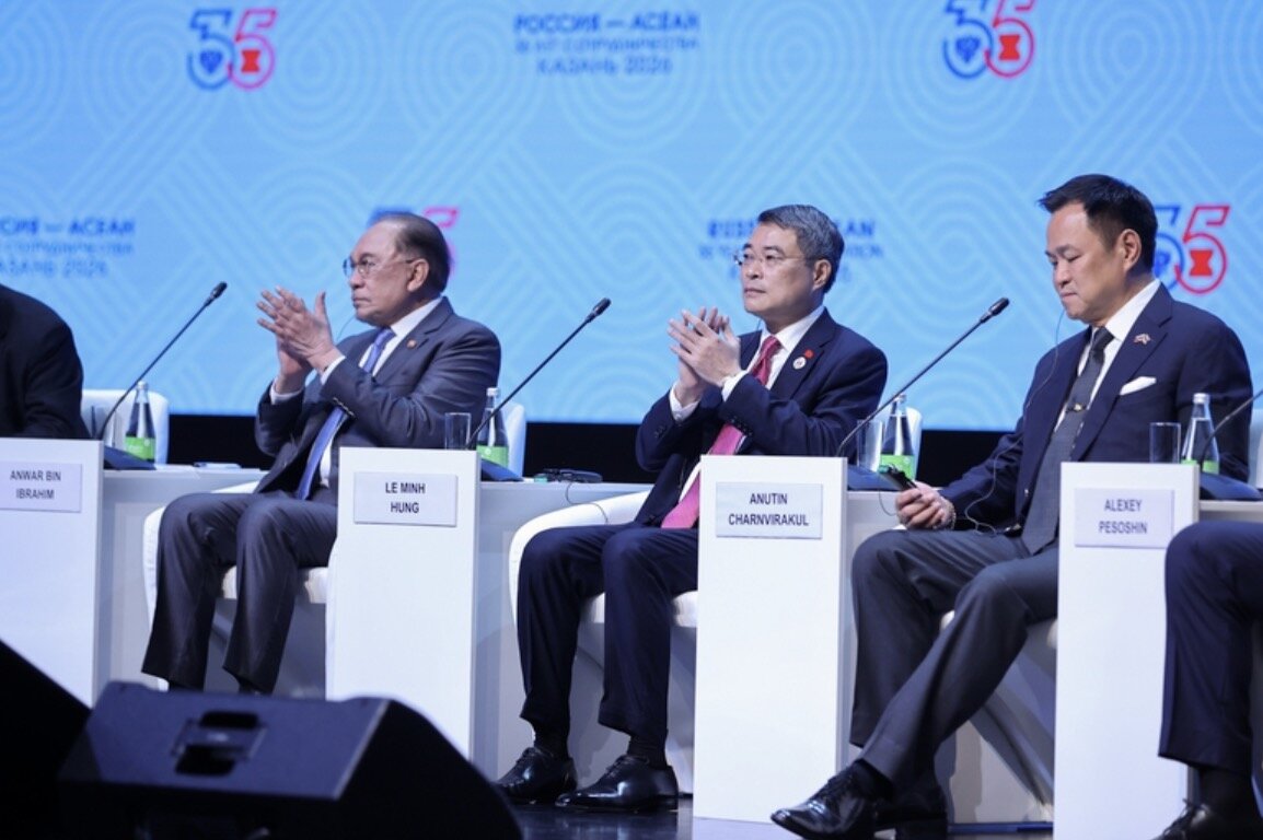 Politburo Member, Prime Minister Le Minh Hung at the opening ceremony of the ASEAN - Russia Business Forum. Photo: VGP