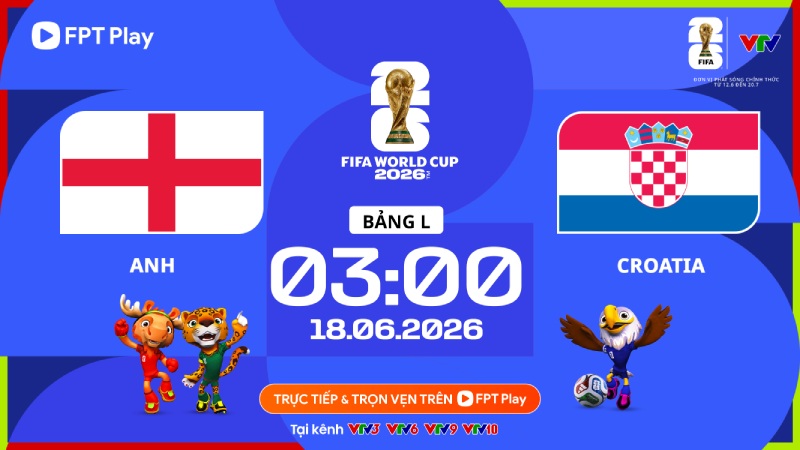 England vs. Croatia at World Cup 2026. Photo: FPT Play