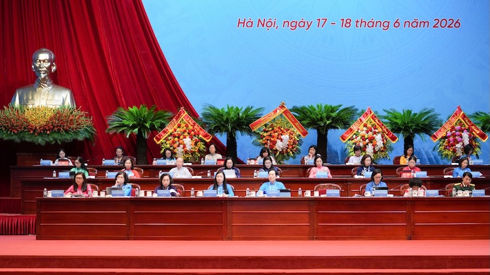 Presidium of the 14th National Congress of Women, term 2026 - 2031. Photo: Huu Chanh