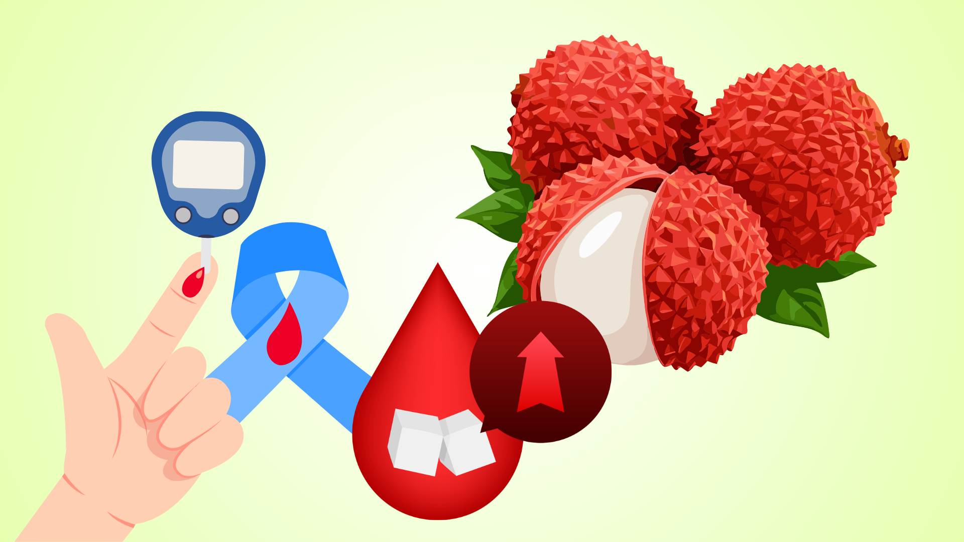 What should people with diabetes and high blood pressure pay attention to when eating lychees.