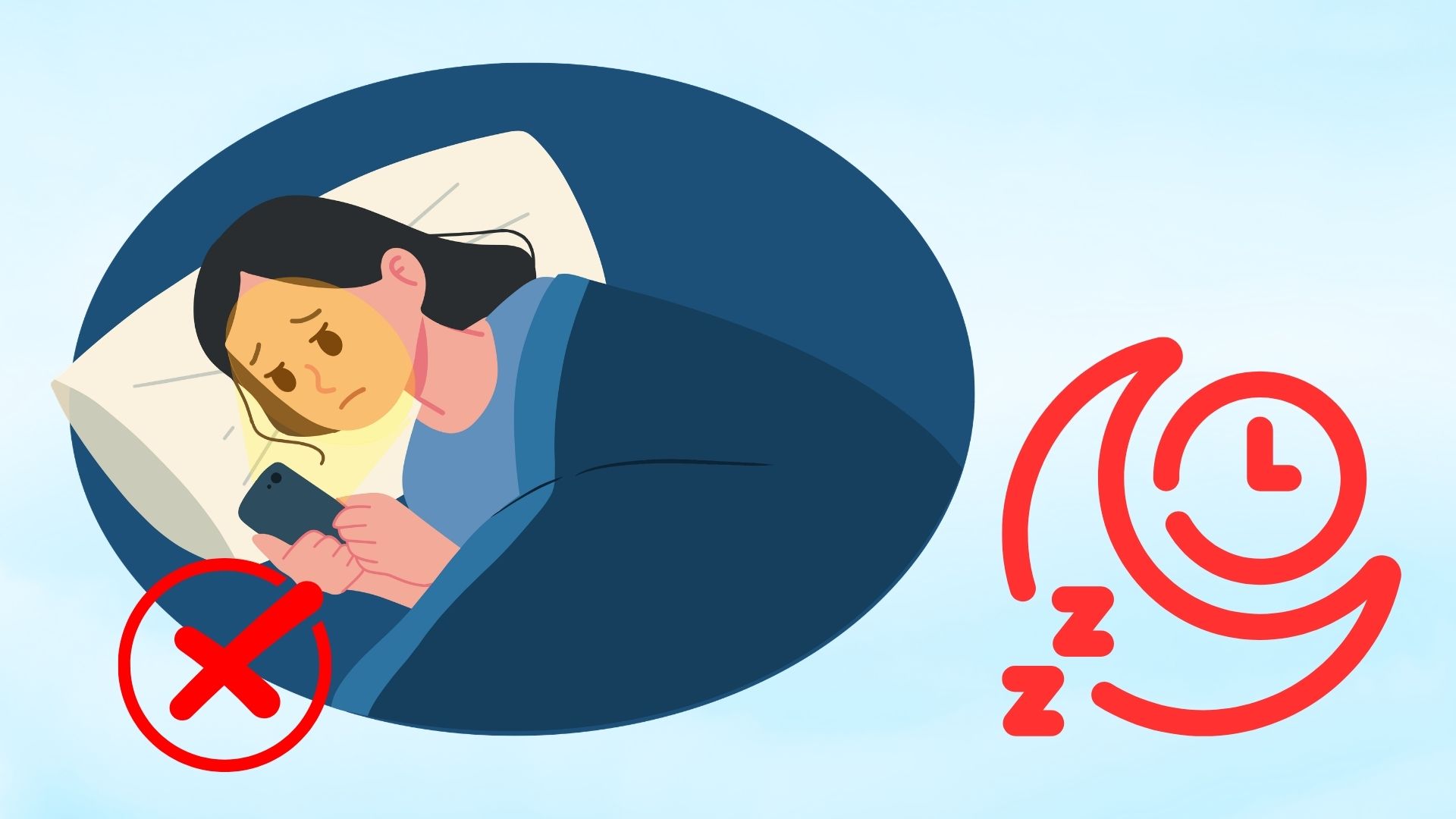 Limiting the use of electronic devices before bedtime is a habit that helps support sleep quality. Graphics: Thanh Thanh