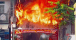 Scene of a large fire at a printing facility in Hue City. Photo: Pham Trang