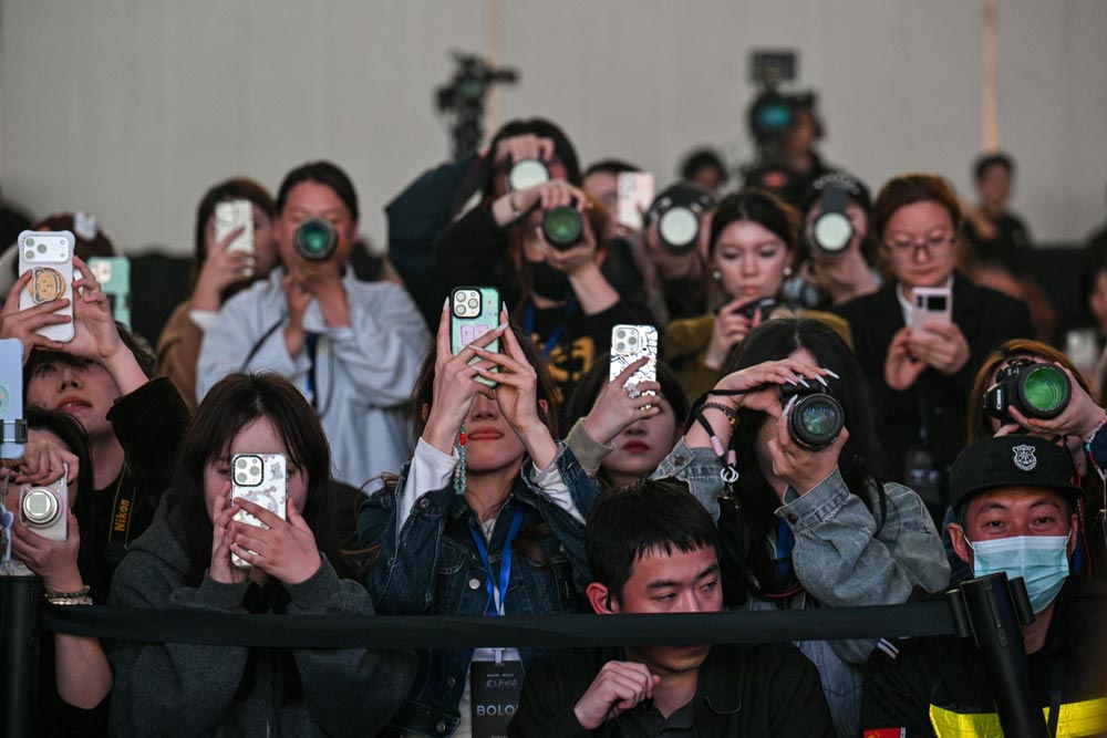 Images of fans, KOLs and media professionals attending an event in Hangzhou, Zhejiang province, China in November 2025. Photo: AFP