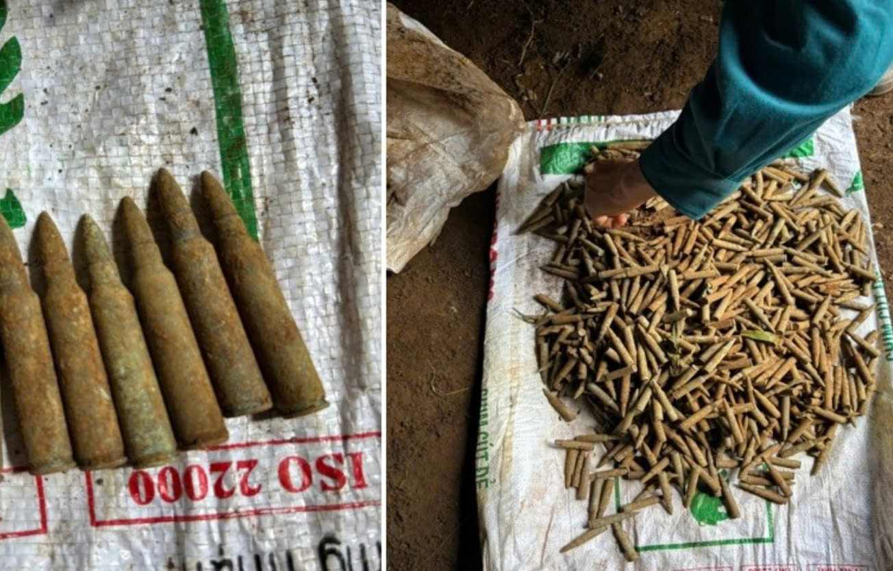 1. 140 bullets in Truong Xuan commune have just been safely collected by functional forces. Photo: Than Hy
