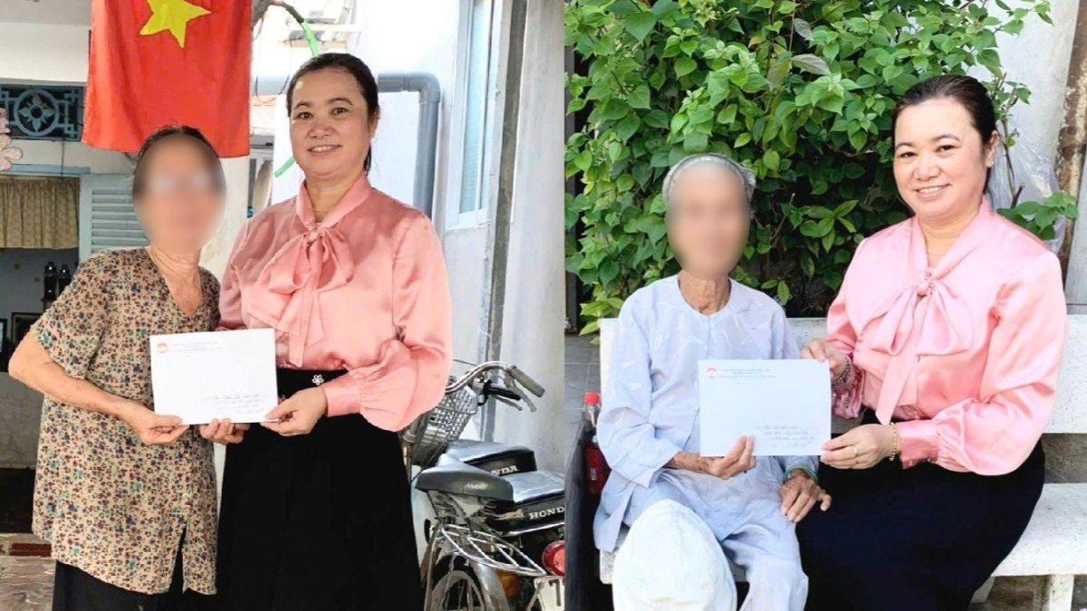 Giving support to 2 lonely households in difficult circumstances in Vung Tau ward. Photo: Ong Thao
