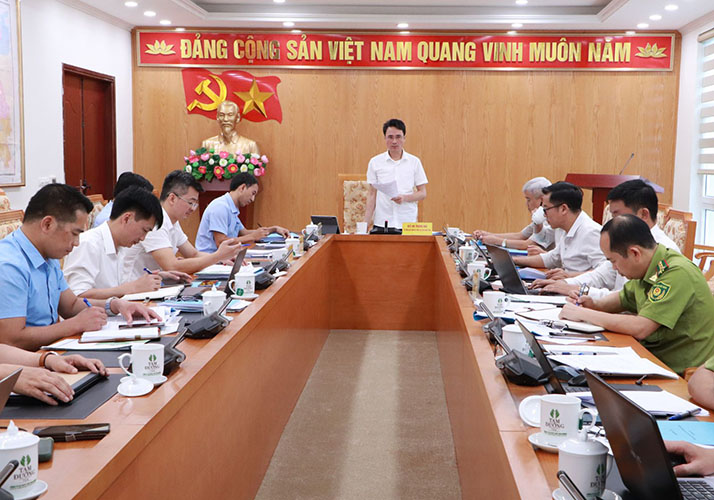 Lai Chau provincial leaders meet the Council to appraise the plan to establish Muong Te Nature Reserve. Photo: Lai Chau Provincial People's Committee