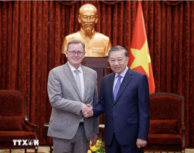 Phó Chủ tịch Quốc hội Bodo Ramelow cho biết, cộng đồng doanh nghiệp Đức đánh giá rất cao sự năng động của nền kinh tế Việt Nam. Ảnh: TTXVN