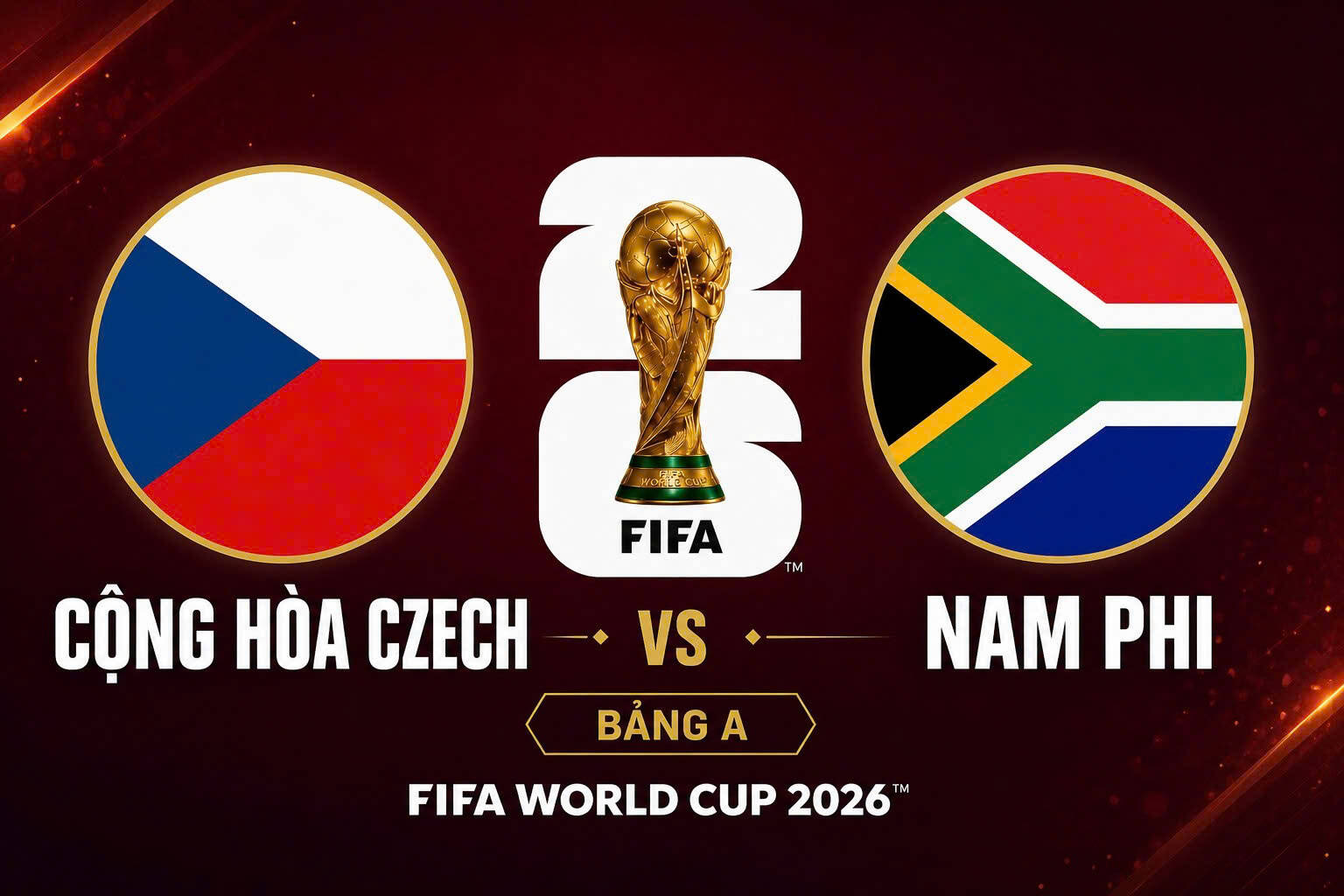 Live Football Czech Republic vs South Africa at World Cup 2026. Graphics: Van An