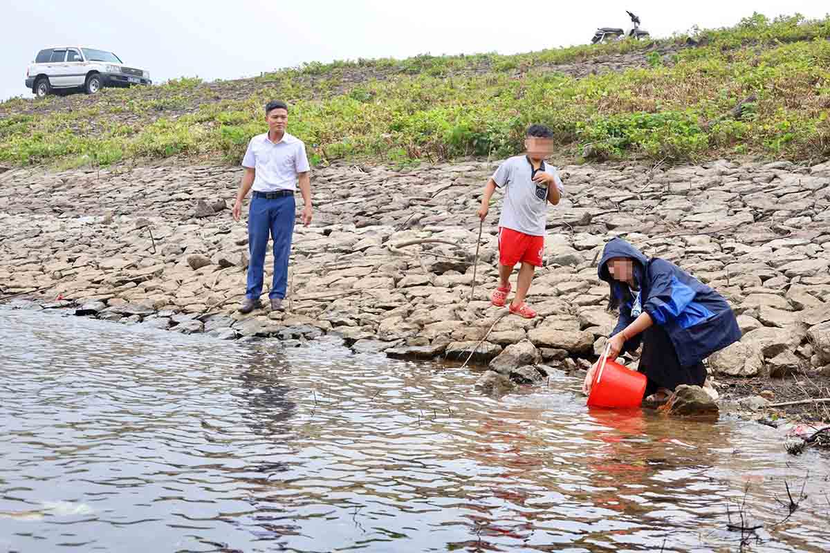 Khe Hao Lake in Hong Loc commune, Ha Tinh province has deteriorated and needs repair. Photo: Hoang Anh