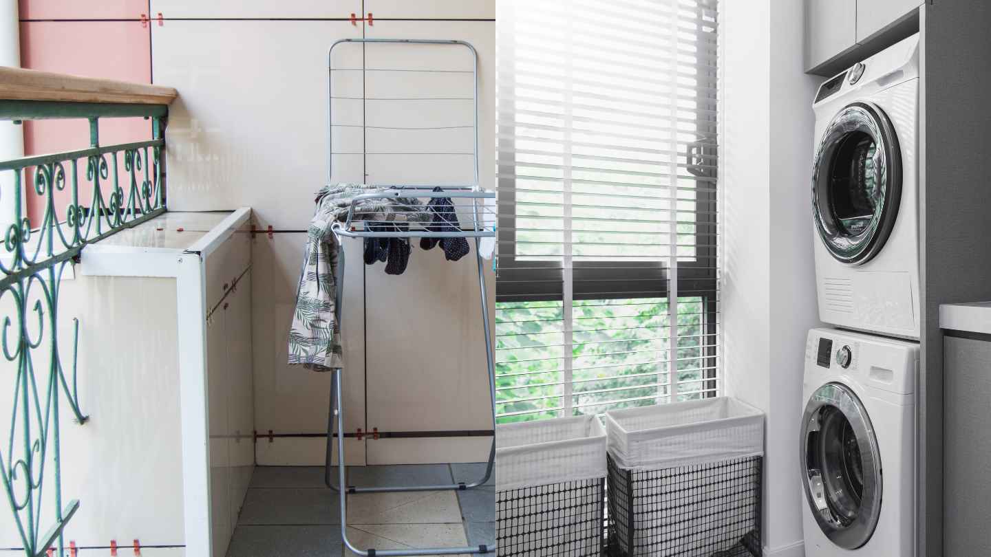 Utilize the balcony to create a scientific drying space. Graphics: Ha May