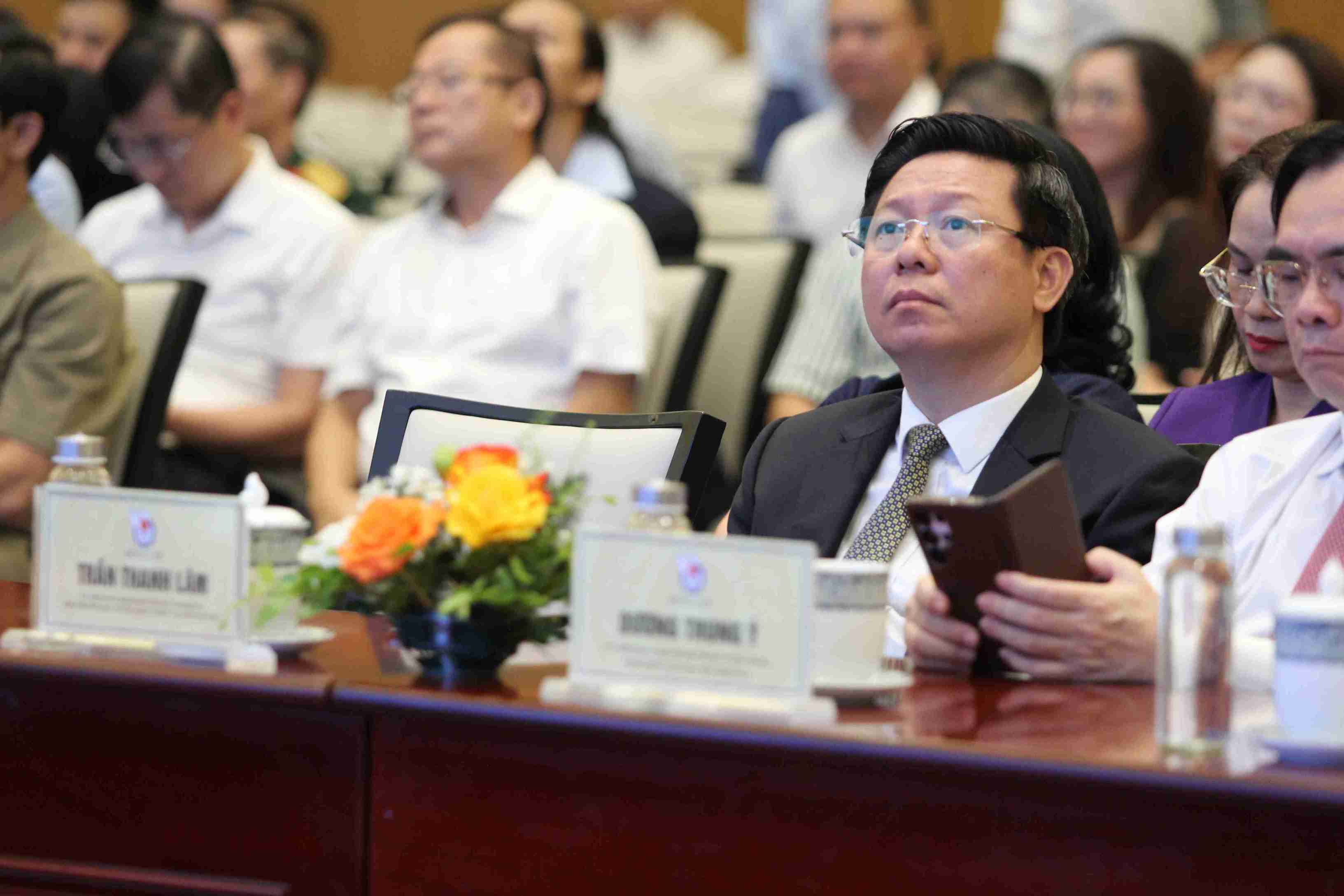 Ông Trần Thanh Lâm - Phó Trưởng Ban Tuyên giáo và Dân vận Trung ương dự phiên khai mạc Diễn đàn Báo chí toàn quốc lần thứ III năm 2026.