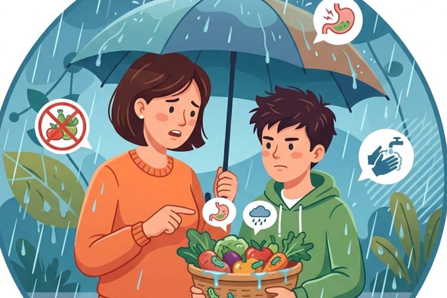 비가 올 때 식중독 위험이 높아지는 원인. 그래픽: 티엔년