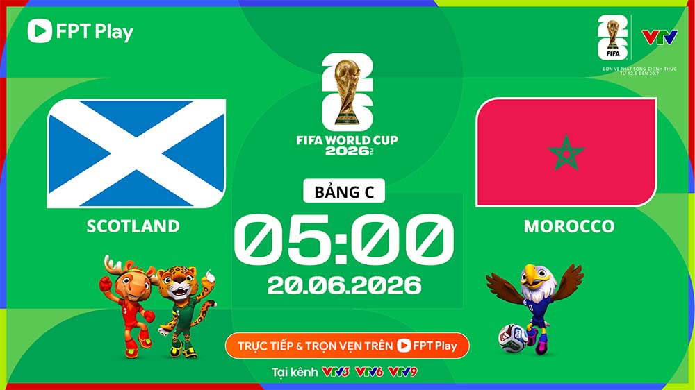Scotland meets Morocco in the 2nd match of Group C World Cup 2026. Photo: FPT Play