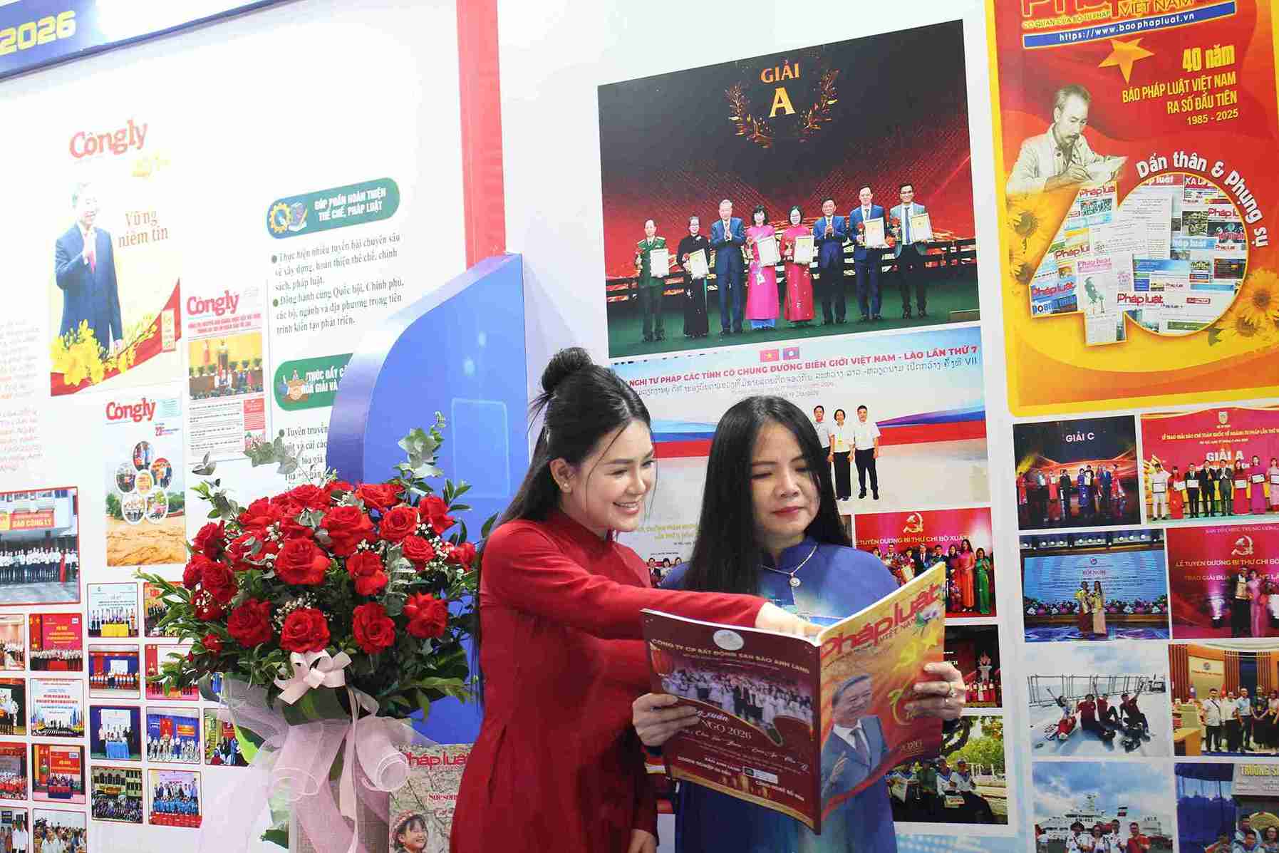 Không gian trưng bày hiện đại tạo điểm nhấn tại Hội Báo toàn quốc 2026 ở Hải Phòng.