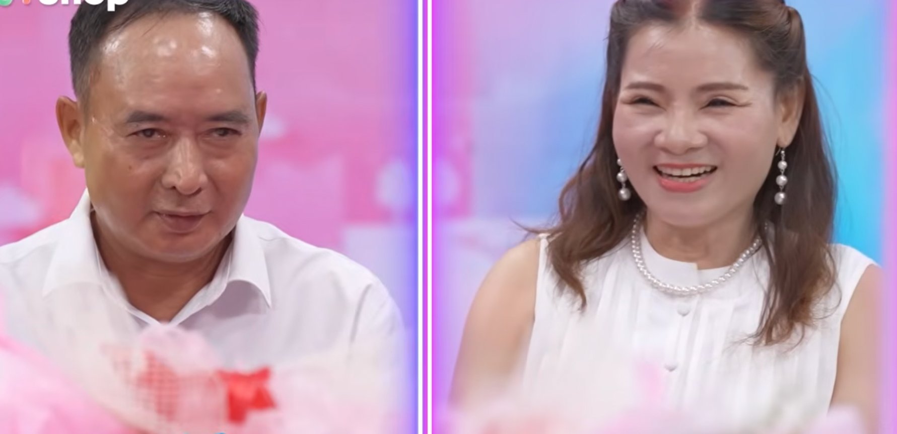 Male manager and single mother at the dating show. Photo: MCV Unit.