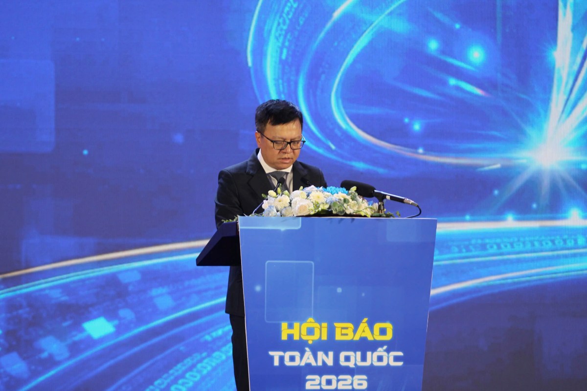 Chủ tịch Hội Nhà báo Việt Nam Lê Quốc Minh phát biểu khai mạc. Ảnh: Mai Hương