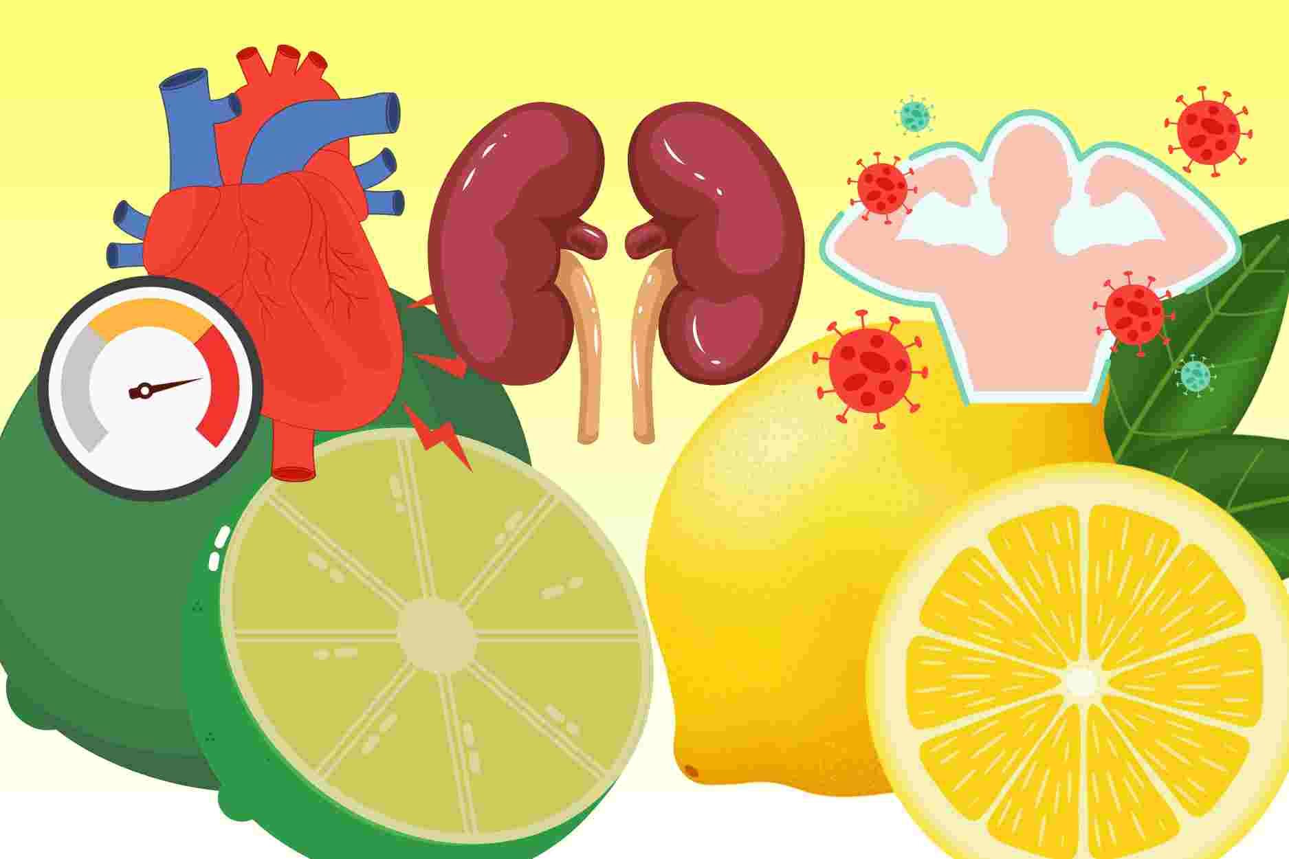 Yellow lemon or green lemon are better for blood pressure, immunity and kidney health