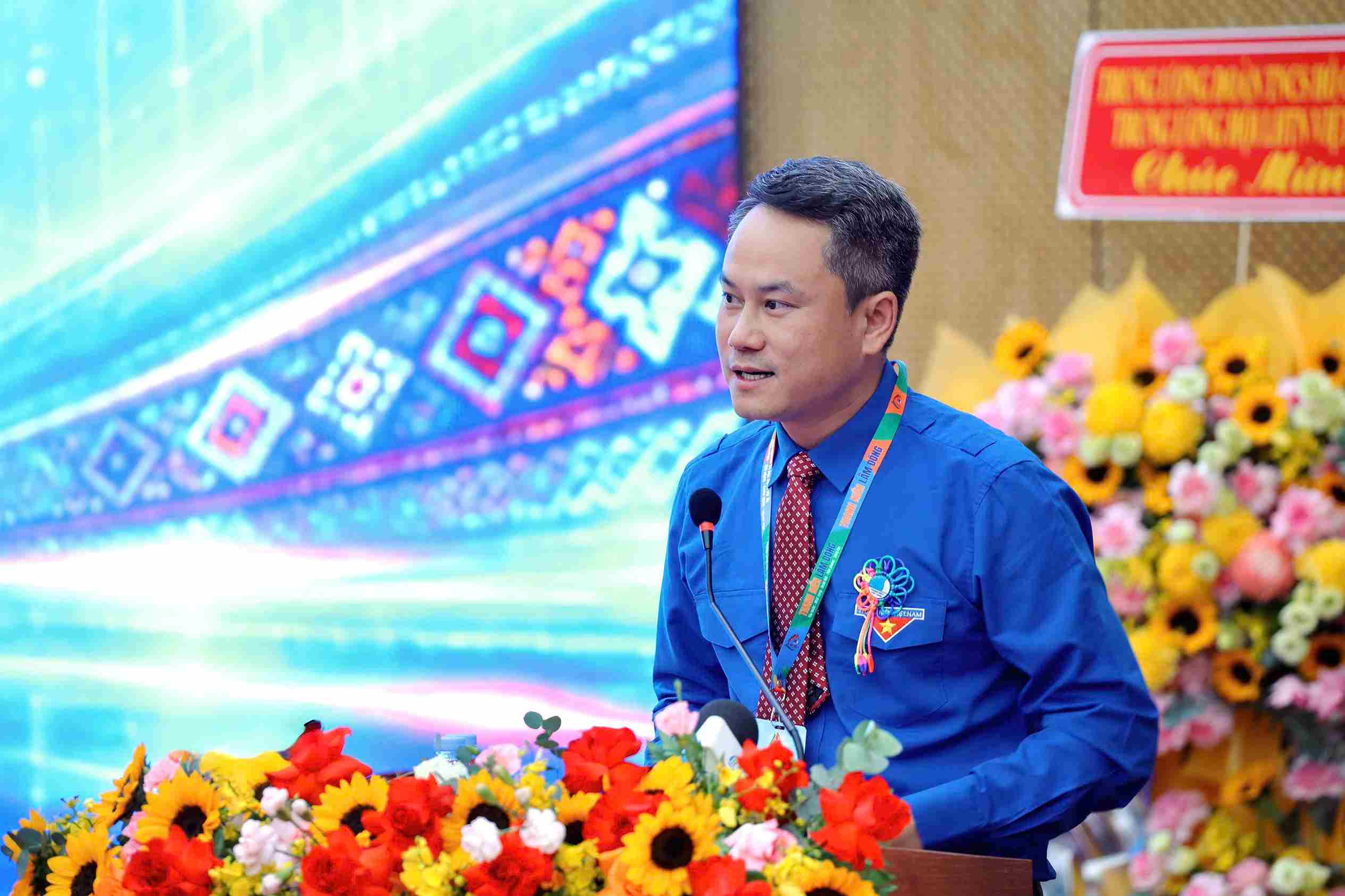 Anh Nguyễn Kim Quy - Phó Chủ tịch Thường trực Trung ương Hội LHTN Việt Nam phát biểu chỉ đạo tại Đại hội. Ảnh: Phúc Khánh