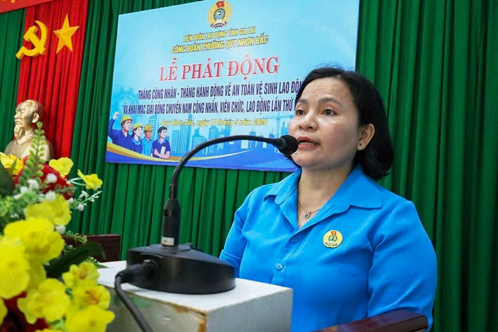 Bà Trần Thị Tiếp - Chủ tịch Công đoàn phường Quy Nhơn Bắc. Ảnh: Trần Tiếp