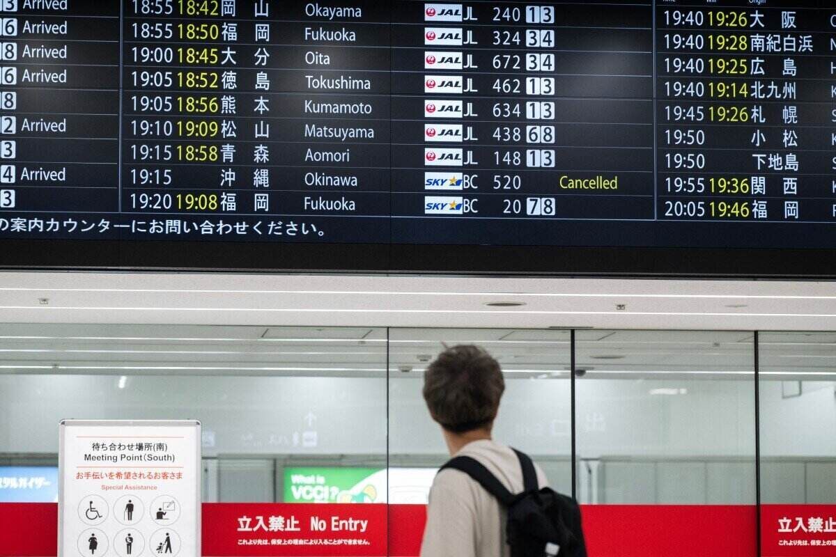 Many Japanese airlines have had to postpone flights due to the impact of Typhoon Jangmi. Photo: AFP