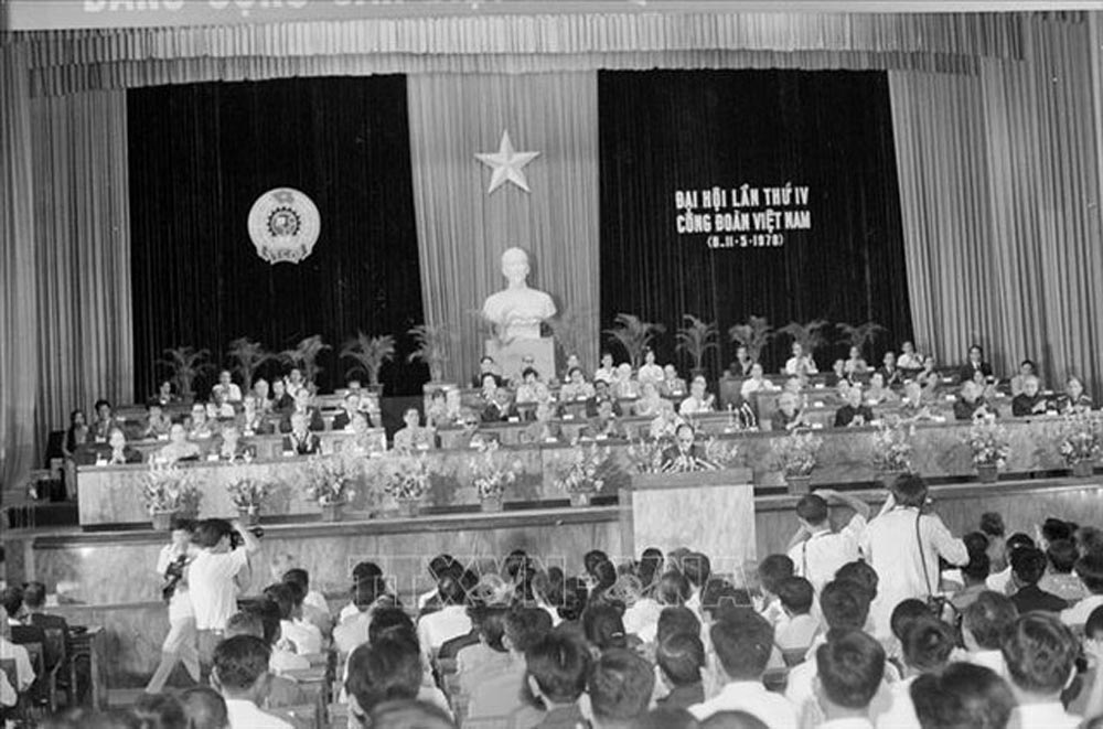 Lễ khai mạc Đại hội Công đoàn Việt Nam lần thứ IV. Ảnh: TTXVN