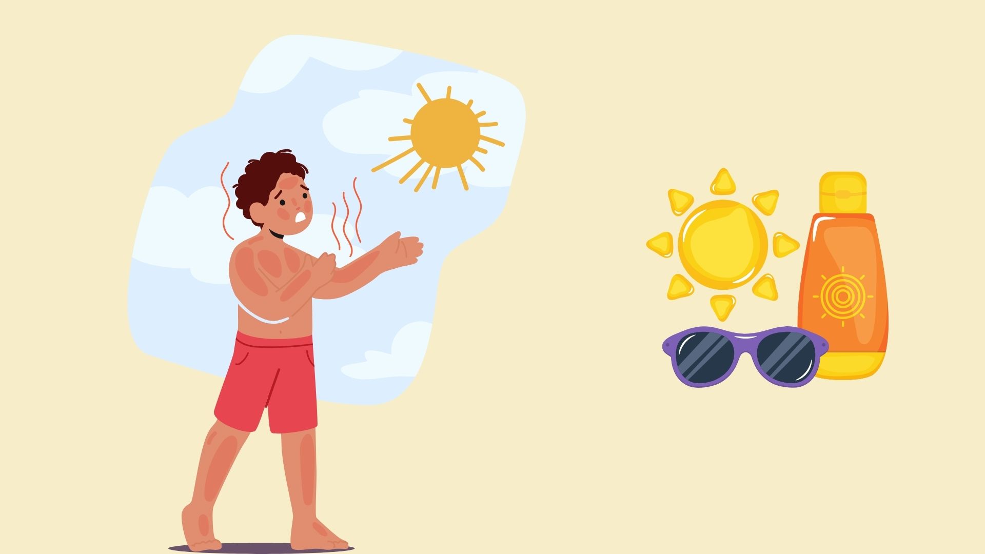 The following ways can limit sunburn in the hot season. Graphics: Minh Chau