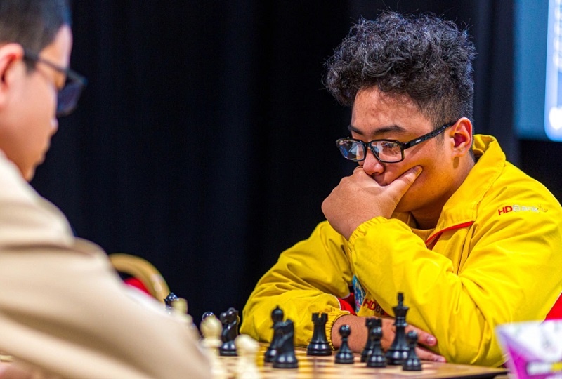 Pham Tran Gia Phuc is the chess player with the best results of the Vietnamese Chess Team competing in Mongolia. Photo: Fide