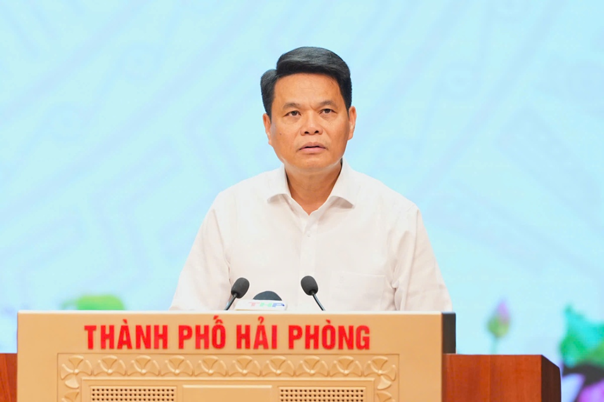 Bí thư Thành ủy Lê Ngọc Châu phát biểu chỉ đạo tại Hội nghị. Ảnh: Cổng TTĐT Hải Phòng