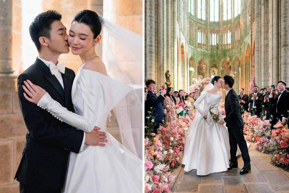Ha Du Quan and He Mengyao's wedding in France. Photo: Xinhua