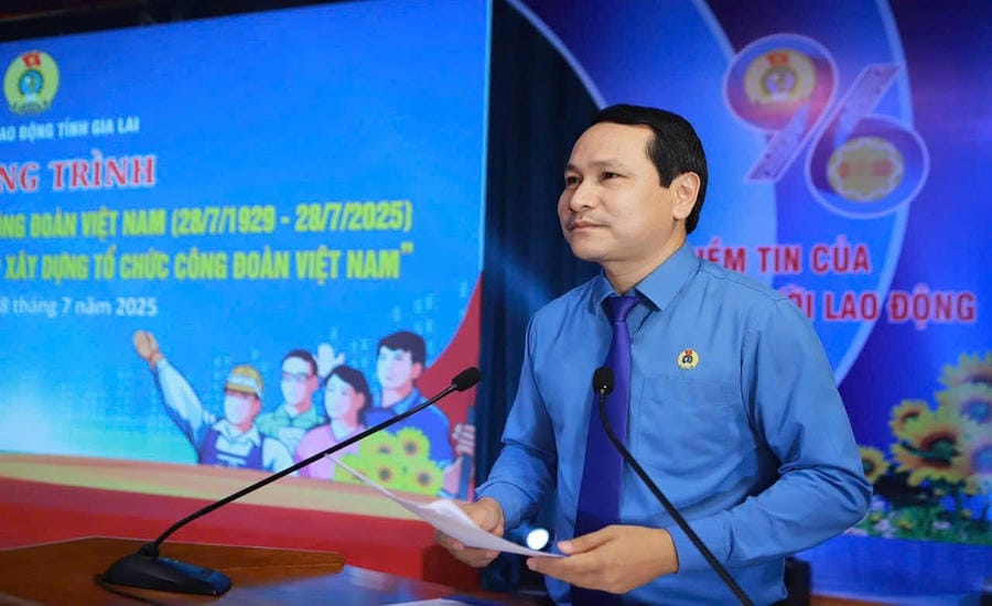 Mr. Ha Duy Trung - Chairman of Gia Lai Provincial Labor Federation. Photo: THANH TUAN